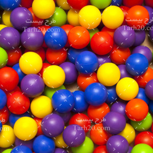 تصویر با کیفیت توپ های رنگی اسباب بازی