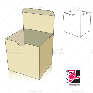 طرح دایکات و بسته بندی جعبه مربعی