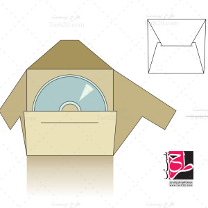 طرح بسته بندی و قالب پاکت CD