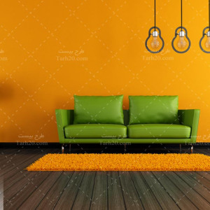 دانلود عکس با کیفیت دکوراسیون منزل با دیوار نارنجی