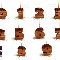 تصویر با کیفیت اعداد و شمع کیک تولد