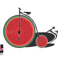 طرح وکتور دوچرخه از هندوانه یلدا