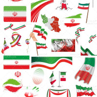 مجموعه گلچین شده ۲۸ پرچم جدید ایران (PNG)