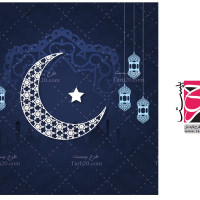 دانلود طرح وکتور ماه و چراغ رمضان