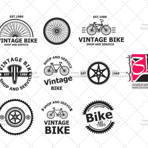 طرح لوگوهای لایه باز فروش و تعمیر دوچرخه