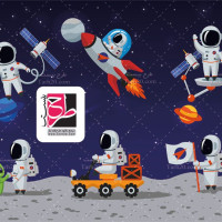 طرح لایه باز مجموعه وکتور کارتونی فضانورد