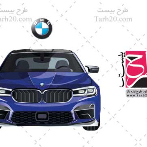 دانلود طرح لایه باز وکتور خودرو BMW آبی