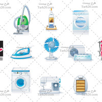 فایل لایه باز مجموعه وکتور لوازم خانگی