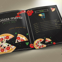 طرح لایه باز منوی غذای پیتزا فروشی