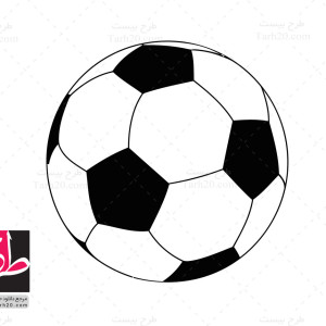 طرح لایه باز وکتور سیاه و سفید توپ فوتبال