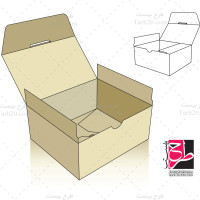 دانلود طرح قالب جعبه مکعبی (کفش)