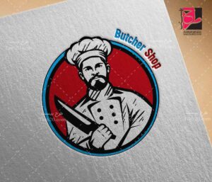 طرح لایه باز لوگو قصابی